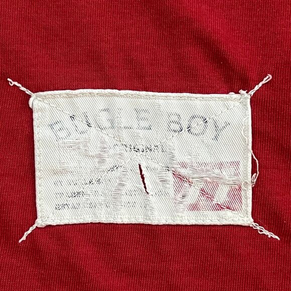 Vintage 90's Bugle Boy Red and Blue Hoodie Shirt - Men's Size Large - Picture 2 of 8